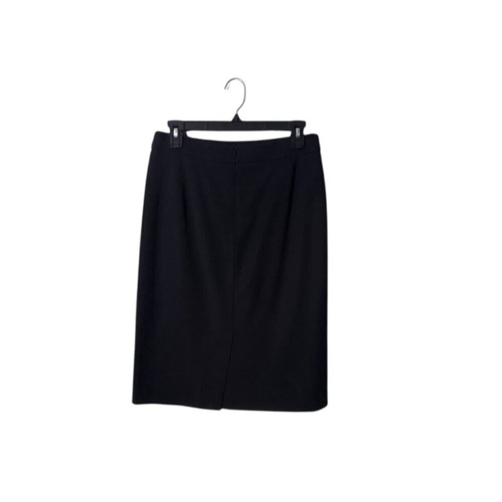 MAX MARA Italian Made Black Wool Blend Pencil Skirt Size 42 Professional Career - Picture 2 of 5